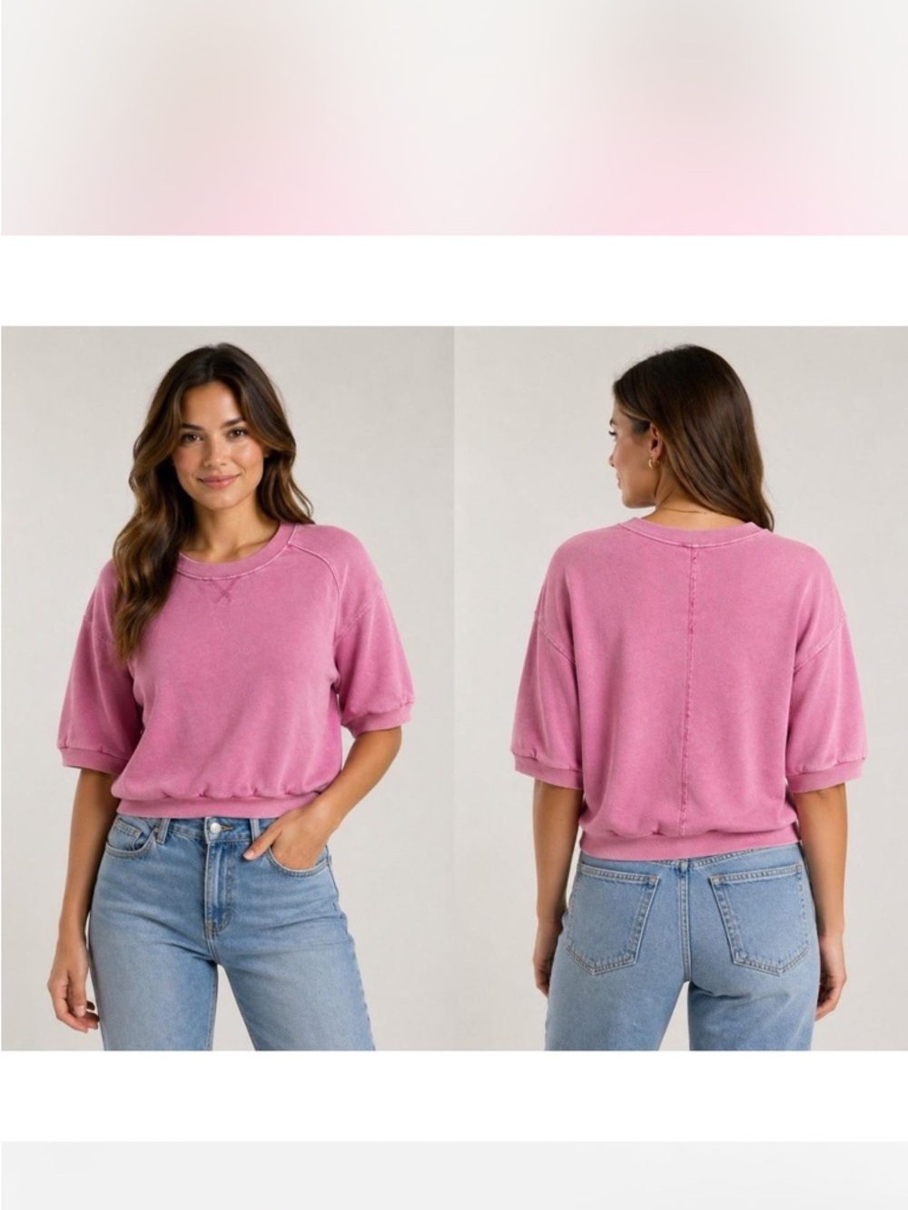 Pilcro short sleeve crew neck sweatshirt top